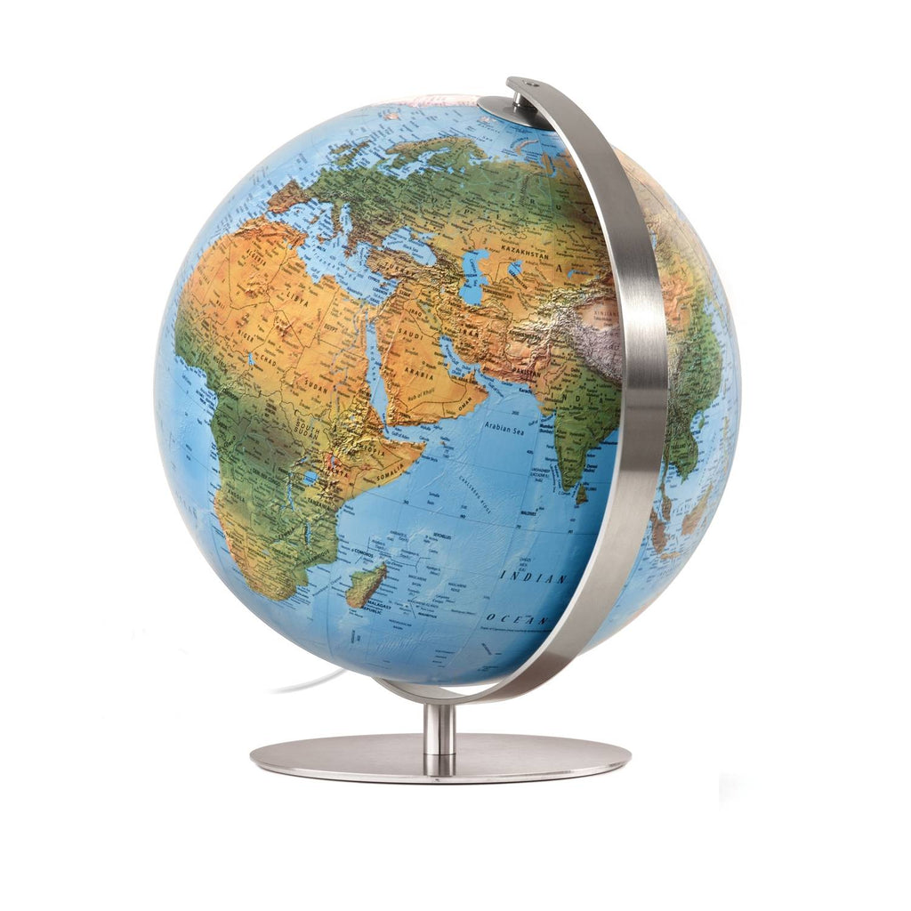 Räthgloben Doppelbild-Leuchtglobus handkaschiert 37cm D 42cm H, Kartenbild