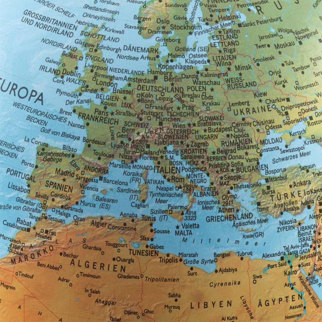 Räthgloben Doppelbild-Leuchtglobus 30cm D 41cm H, Kartenbild