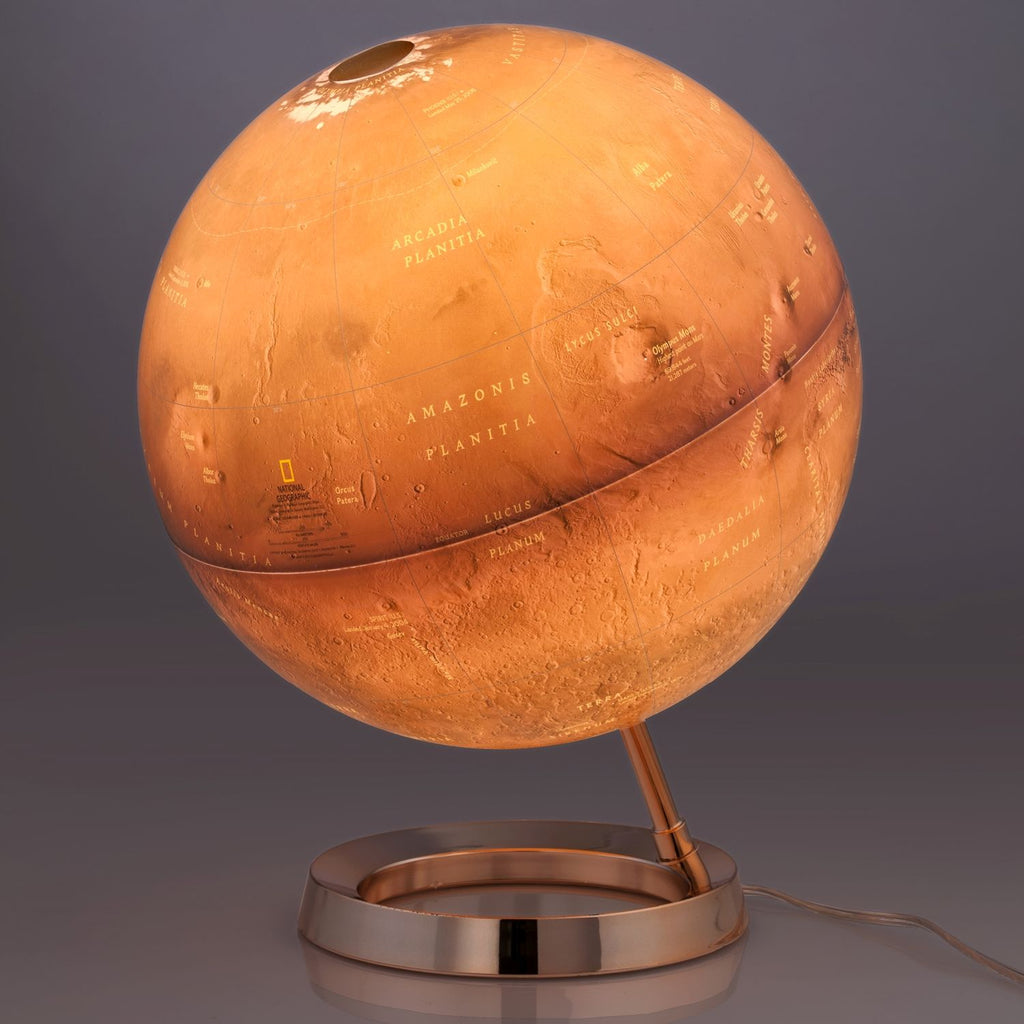 National Geographic Red Planet Mars-Leuchtglobus 30 cm, beleuchtet