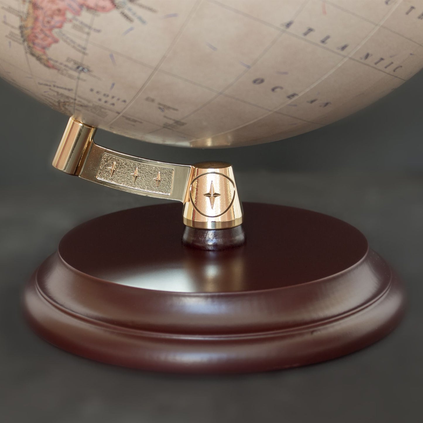 Magellan Vasa Globus 32 cm moderne Halterung ohne Meridian mit Holzfuß